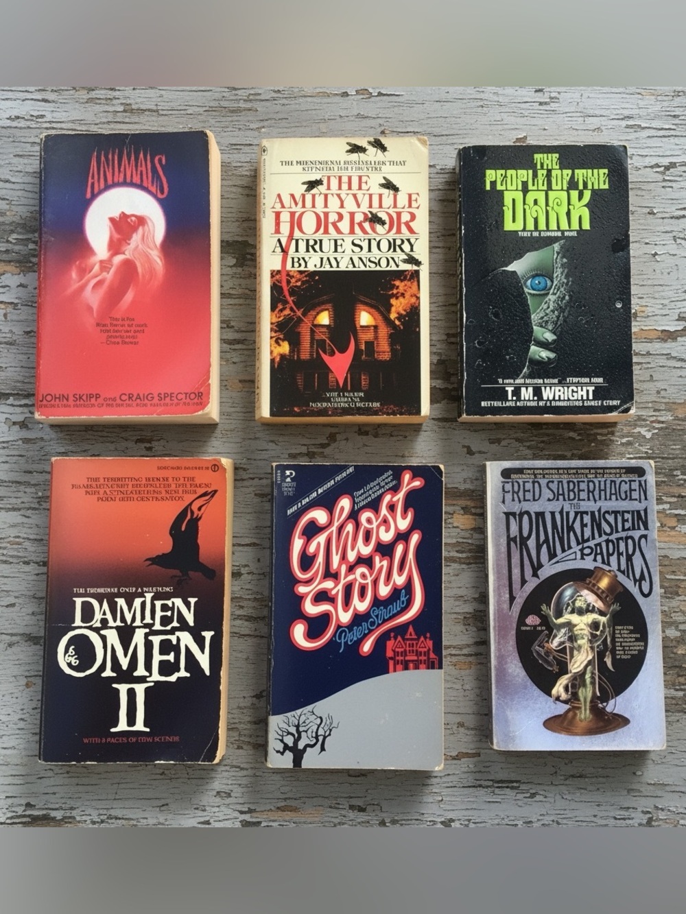 Vintage Horror Paperback Book Lot of 6 | Amityville Horror, Ghost Story, Omen II